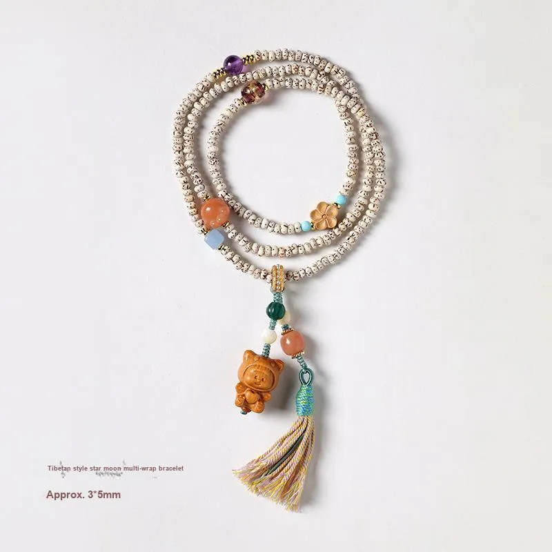 HANCANG Bodhi Root Bead Chain Unisex-4