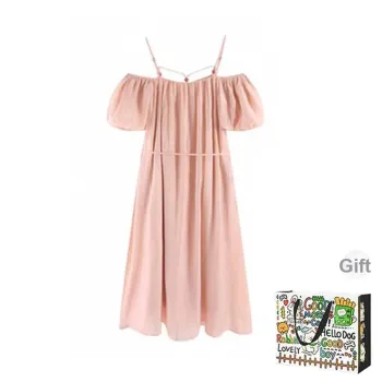 PZHK Slip Dresses Women's Lilac Pink Shopping Bag
