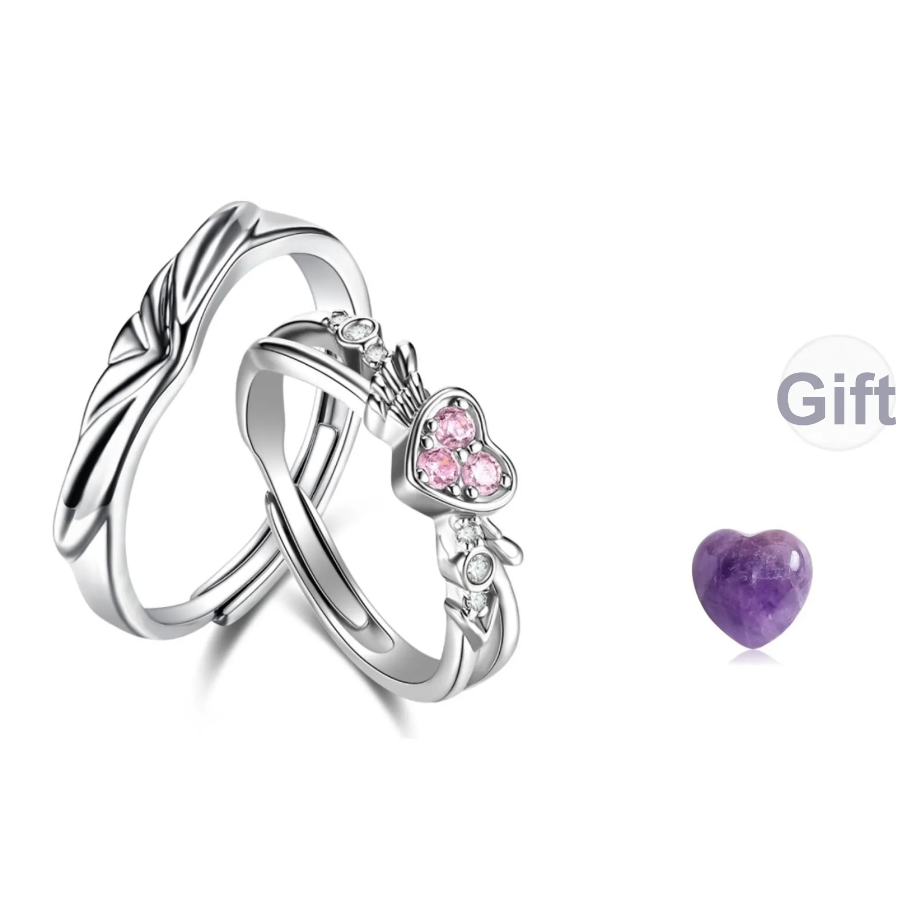 CIROCCO Розовый циркон Кольца Унисекс Набор в подарочной коробке