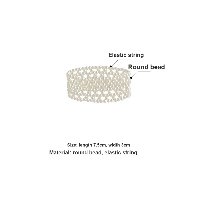 Yiru Round Bead Elastic String Hair Tie Women's-3