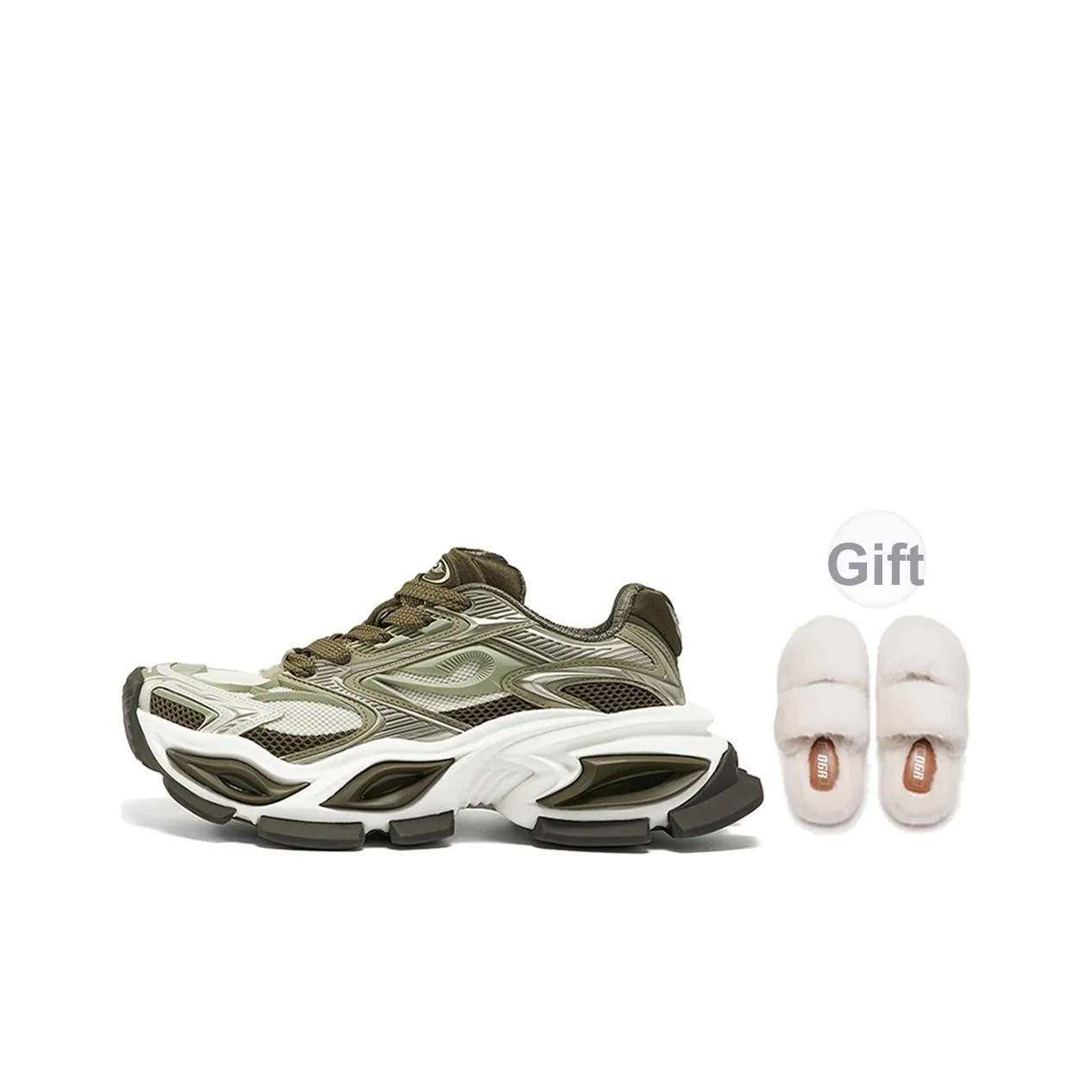 OGR Running Shoes Unisex Low Top White Green