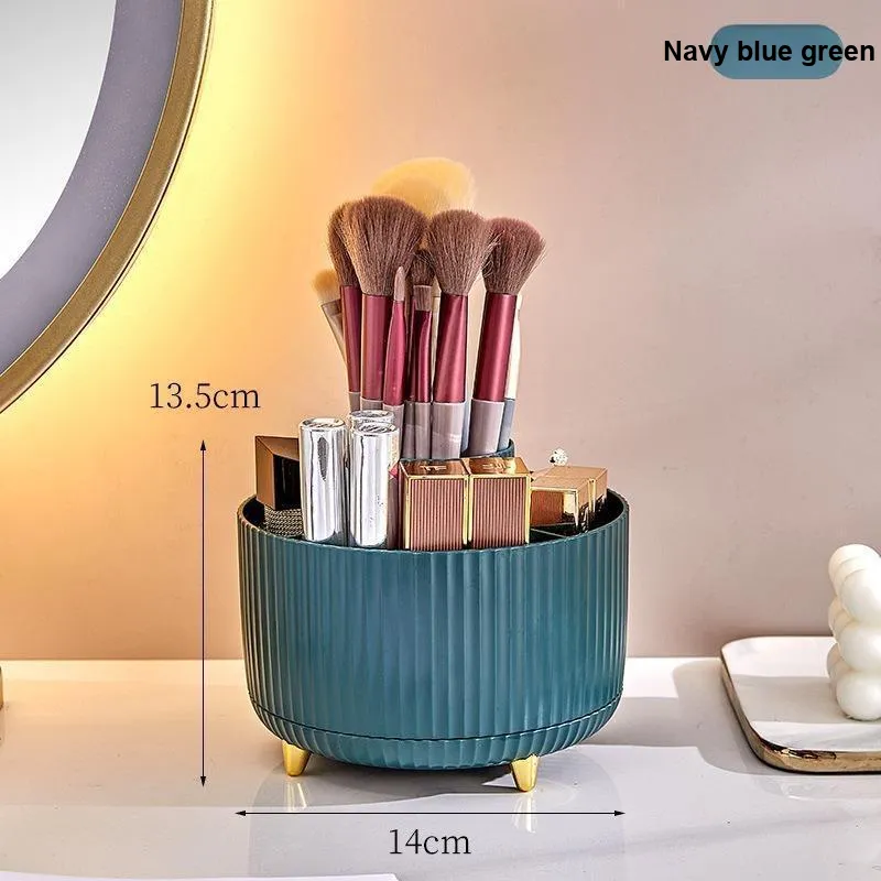 ZHIYIN Skincare Storage Box Rotating, Makeup Brush Holder & Bucket, Desktop Lipstick & Eyeshadow Cases Make up Tools-7
