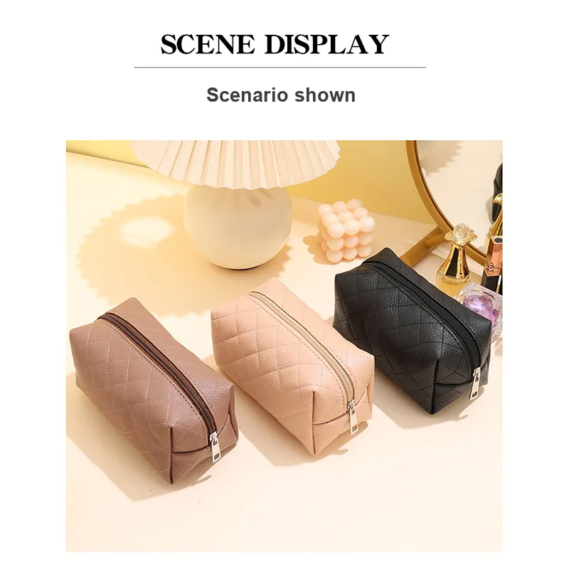 Love Of Wormwood Diamond Pattern Makeup Bags Waterproof, Super Light, Packable, Minimalist Style Design-6