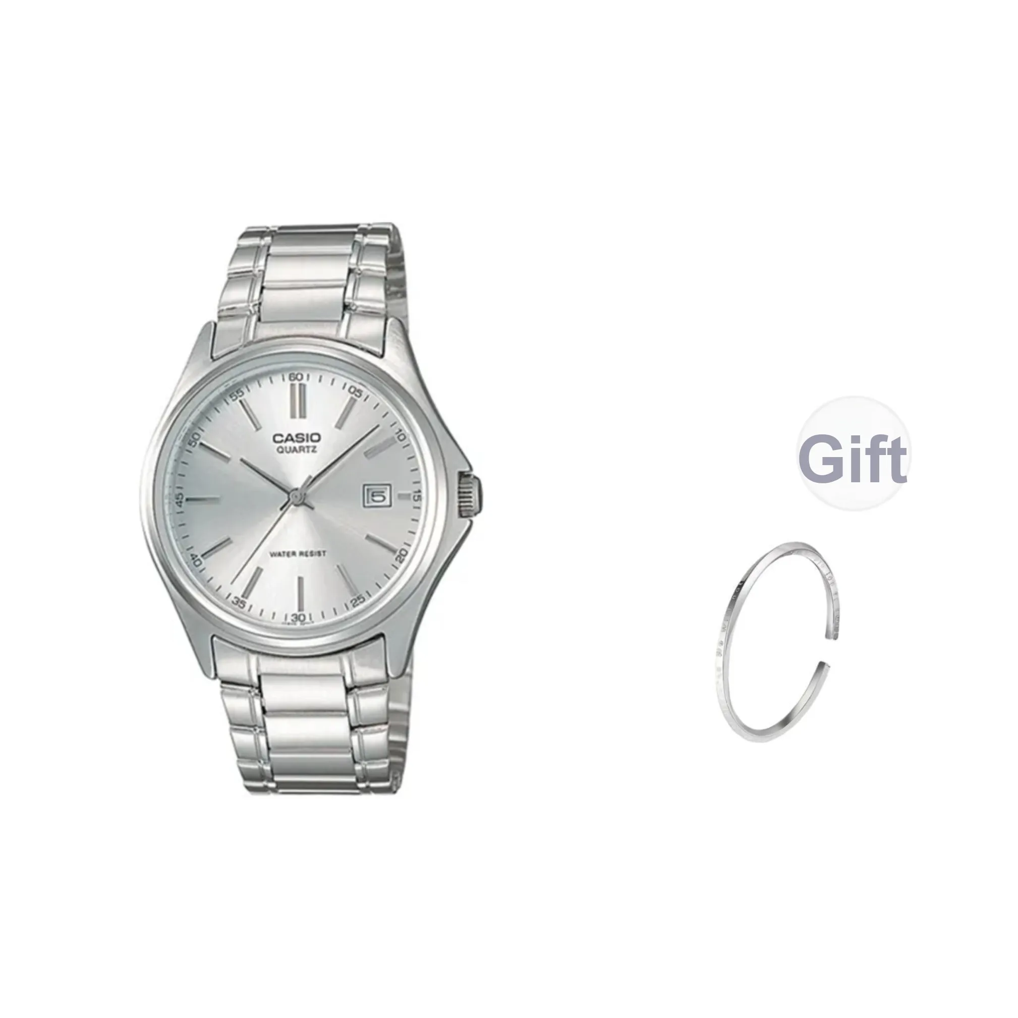 CASIO Кварцевый механизм Часы Женские Серебристый циферблат