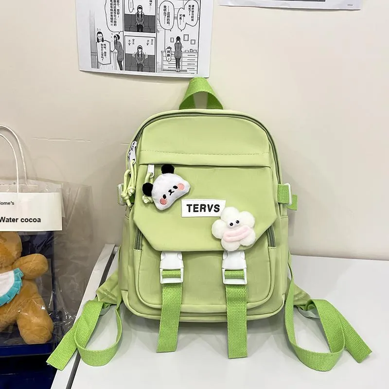 URBAN FOREST Nylon Backpack Unisex White/Black/Yellow/Green/Blue/Pink-19