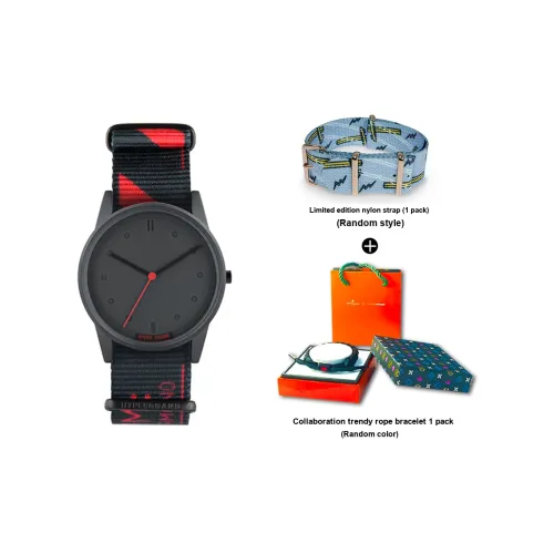 HYPERGRAND Watch Кварцевый механизм Нейлоновый ремешок Черный циферблат Унисекс NW01MONO