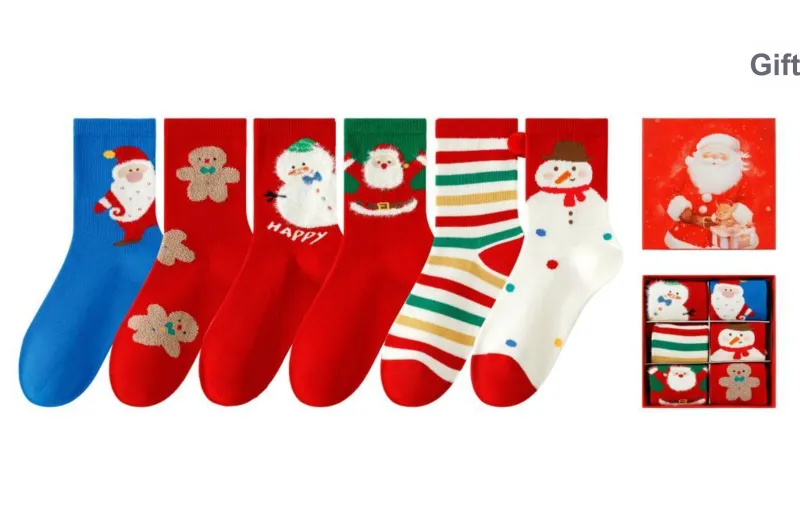 Caramella Mid Calf Socks Unisex Gift Box Of 6 Doubles-8