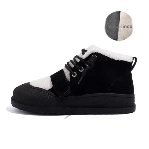 HUANQIU Short Mid-Calf Snow Boots Women's Black