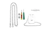 [Crossbody]White Leather Chain 100cm