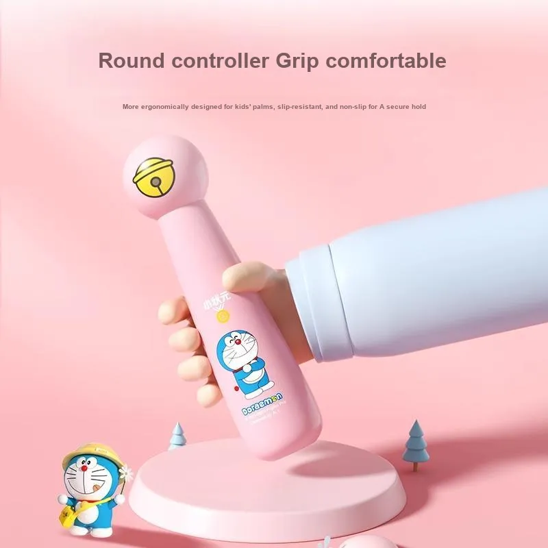 Papaison Fitness Training Non Countable Doraemon Jump Rope Kids Cotton Rope, Maple Wooden Handle 2.6m-1