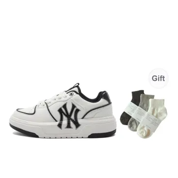 MLB Chunky Liner Wear Resistant Lightweight Height Increasing Low Top Skateboard Shoes Unisex White