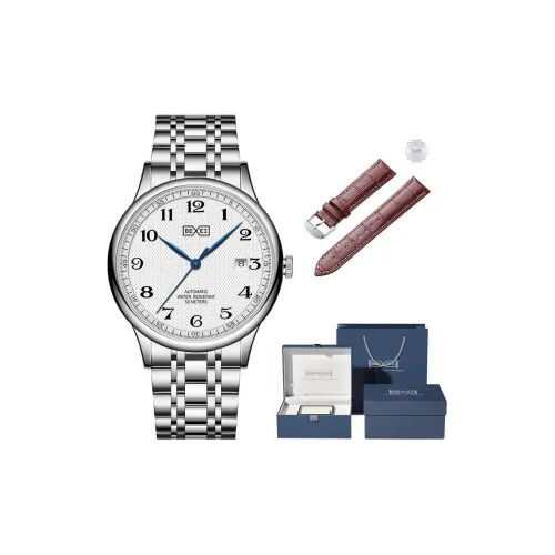 BEXEI Artisan Collection Автоматический Механический Механизм Нержавеющая Сталь Ремешок Часы Мужские Белый Циферблат