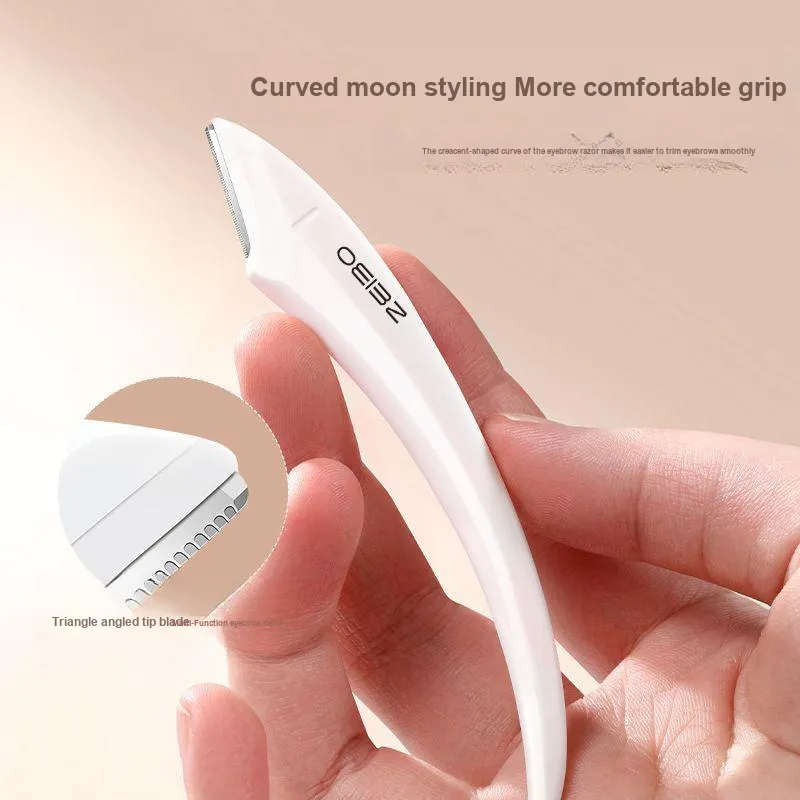 Oeiez Crescent Eyebrow Razor Blade Beginner Magnifying Anti Gouging Eyebrow Trimming Set Make up Tools-5