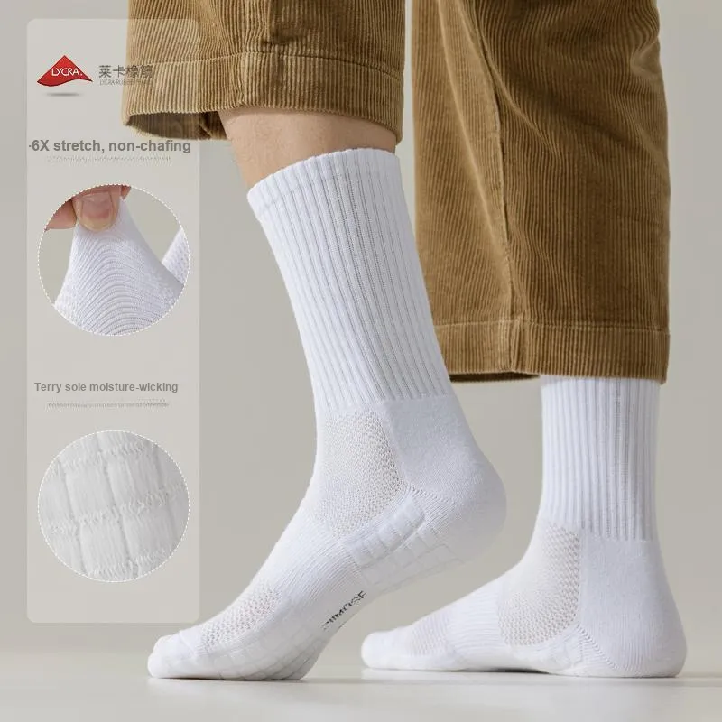 YINSHILIANGPIN Mid Calf Socks Men's 5 Pack-1