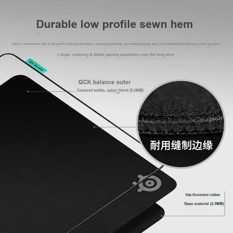SteelSeries QCK Pro Thickened Blend Slip Resistant Neoprene Bottom Side Mouse Pads-6