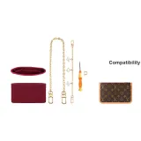 Four-Leaf Clover Extender Chain+Burgundy Trumpets Sub-Bag Liner[Underarm]Set