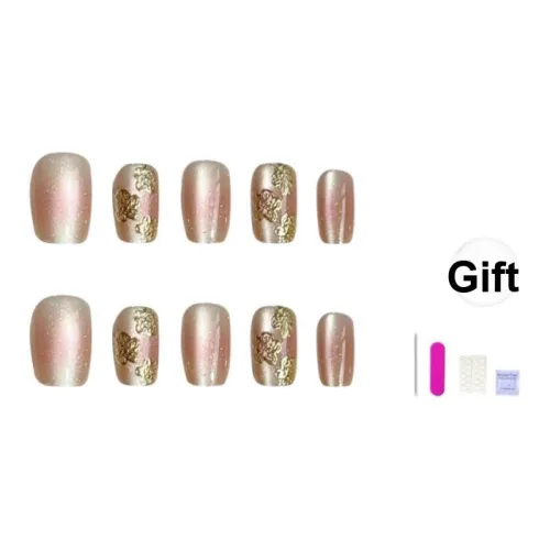 JIABITU Богатство Pure Coquette Премиум Feel False Nail Короткий LADDER Смешанный цвет Однотонный Flashing 14mm