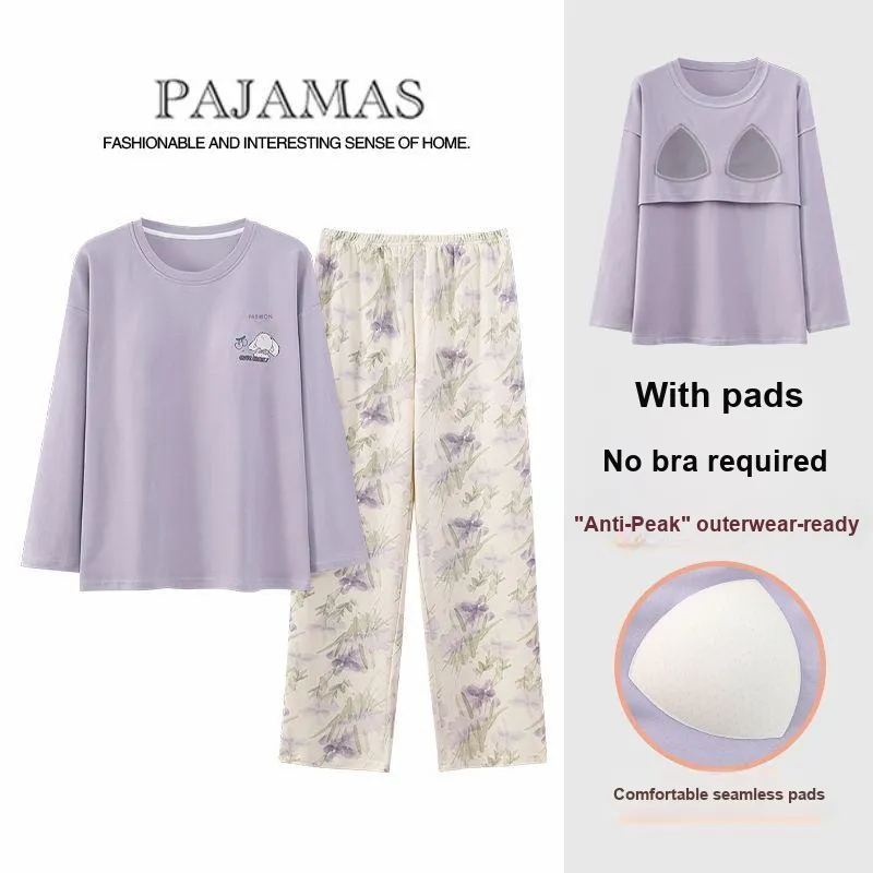 XISHE Pajama Set Women's Light Purple-5