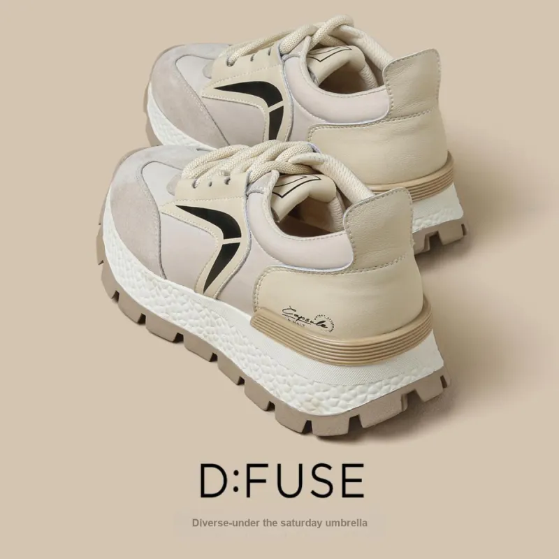 D FUSE SCANDINAVIA Cushioned Wear Resistant Height Increasing Low Top Chunky Sneakers Women's-2