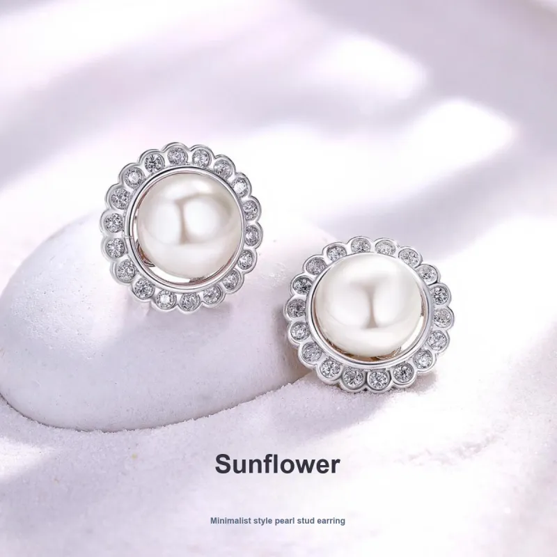 LAOMIAO Pearl Stud Earrings Women's-1
