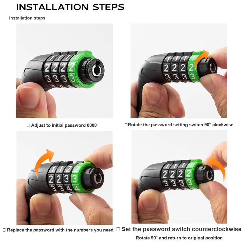 ROCKBROS Bicycle Locks Coded Lock-3