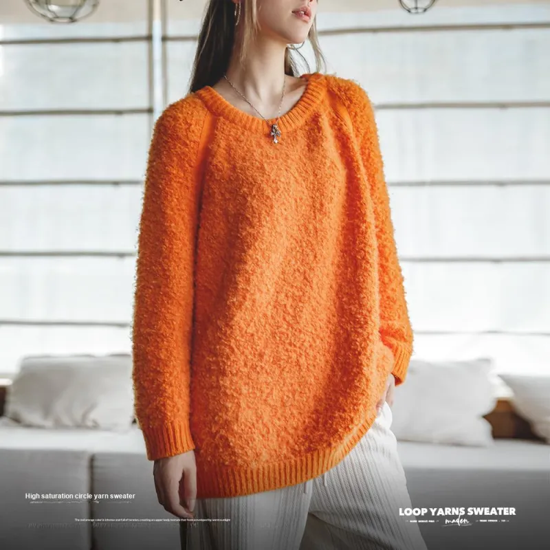 MADEN Knitwear Women's Orange Red-2