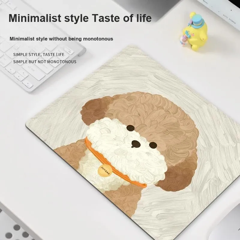 Beams Cute Puppy Small Size Computer Desk Pad Gaming Mat Slip Resistant Edge Trimmed Thickened Esports Mouse Pads-16