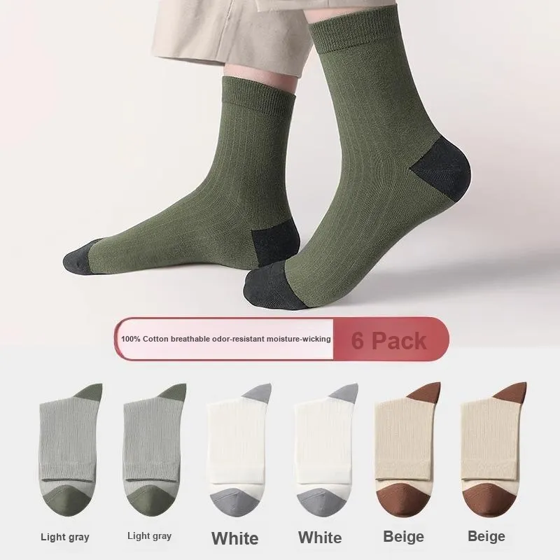H YXIANG Mid Calf Socks Unisex 6 Pack-5