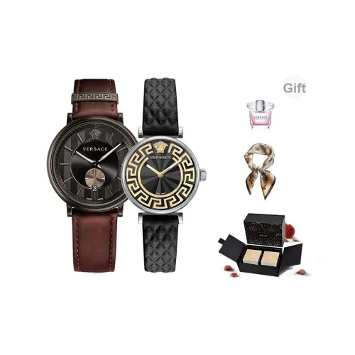 VERSACE Наручные часы Кварцевый механизм Коричневый циферблат Унисекс Ограниченная серия Удача Коробка + шелковый шарф + VERSACE Парфюм