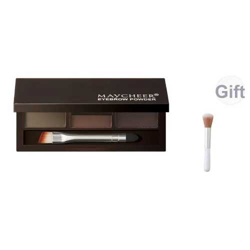 MAYCHEER Шелковистая текстура трехцветная пудра для бровей коричневый серый черный водонепроницаемый длинный стойкий легко растушевывается