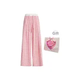 Pink Plaid Casual Pants+Box