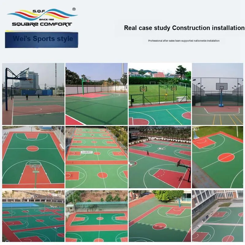 WEISHI Sports Floor Mat Silicone PU Outdoor Plastic Ball Court Sports Facility Unisex PU Floor 5.0mm-6