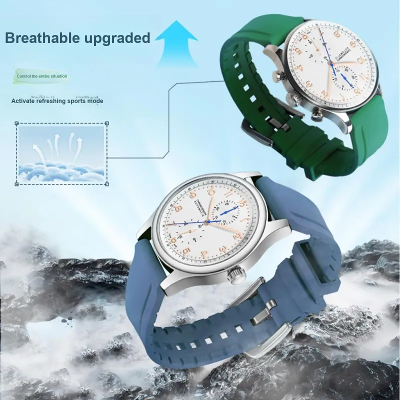 SHIRUI Ten Auspicious Symbols Compatibility Watch Band 20/22mm Fluoroelastomer Material-5