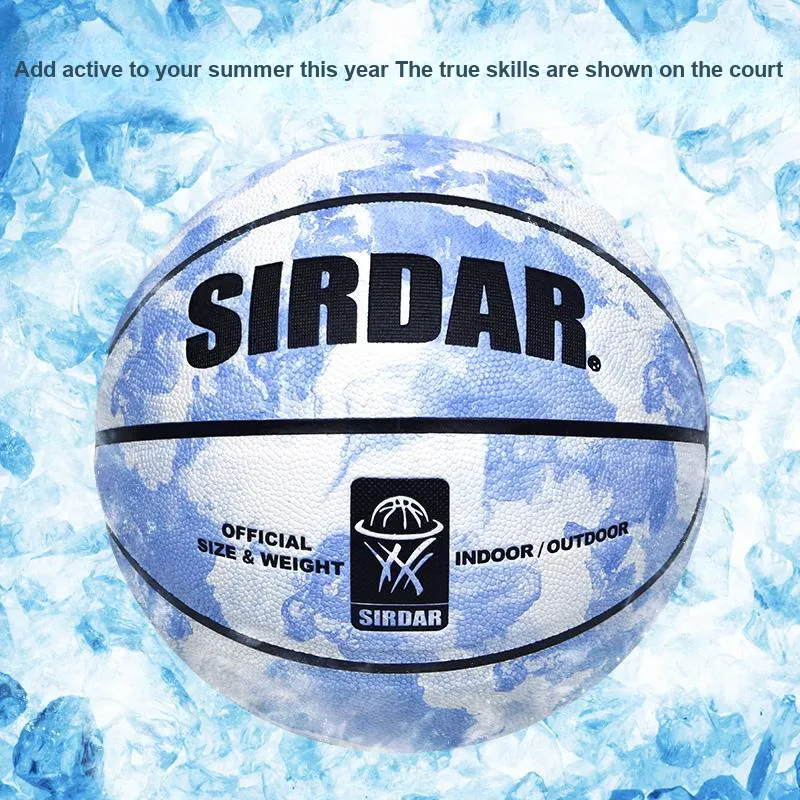SIRDAR PU Basketball Blue White Size 7 Training Unisex-6
