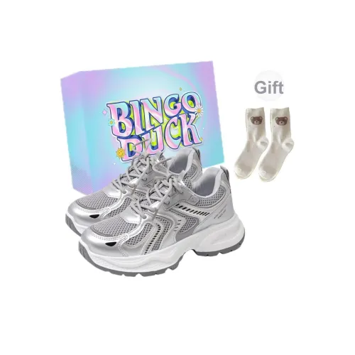 BINGO DUCK Амортизация Противоскользящий Увеличение Высоты Легкий Дышащий Низкий Топ Кроссовки с Масляной Подошвой Женские
