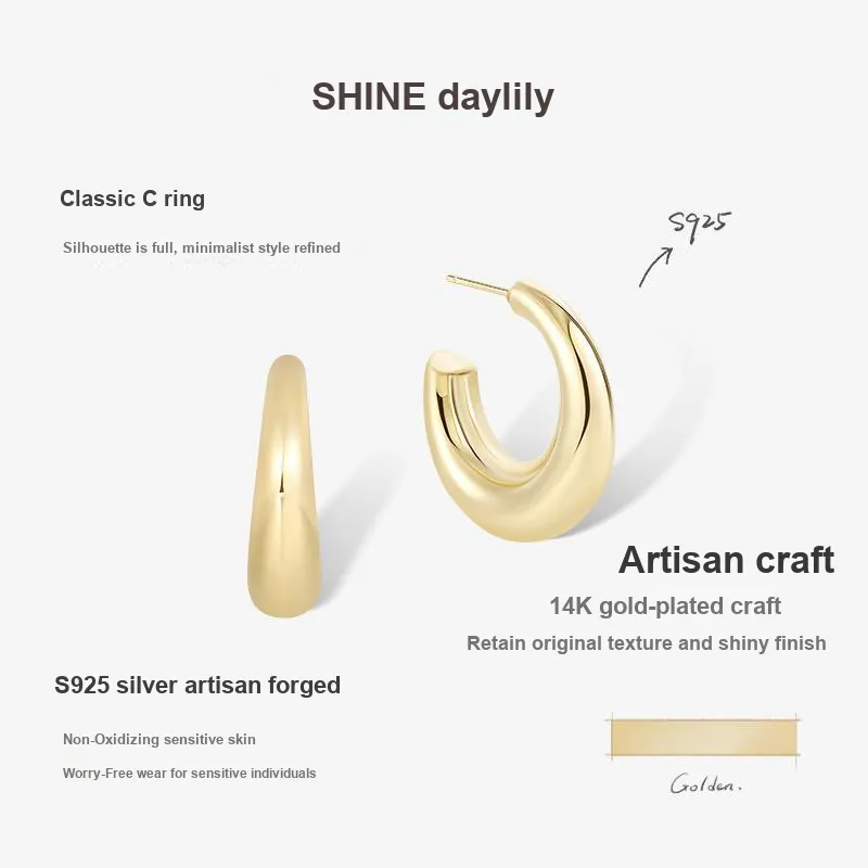 SHINE Metal Girl Collection S925 Silver Earrings Women's-8