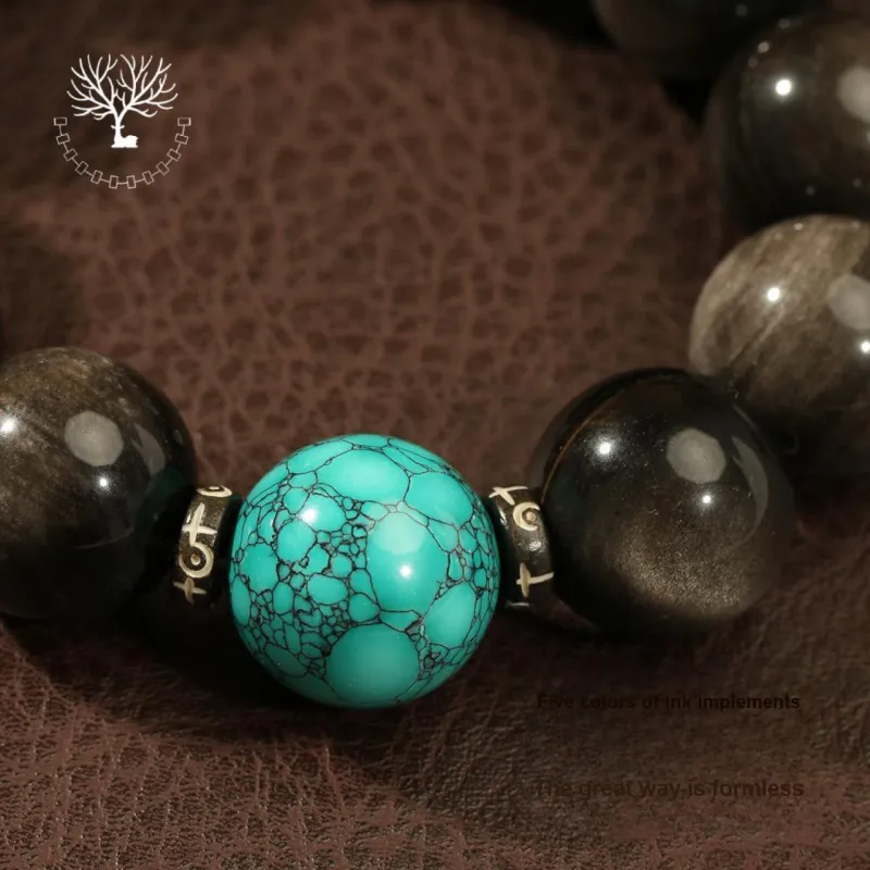 LIBALU Natural Obsidian Bracelets Men's-6