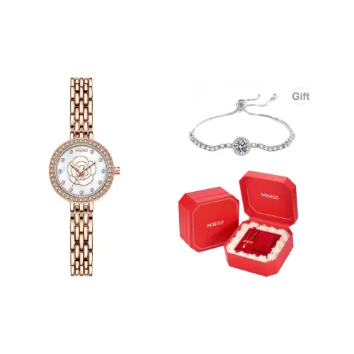 Miniso Camellia Series Белый Лунный Свет Браслет Коллекция Кварцевый Механизм Сплав Ремешок Часы Женские