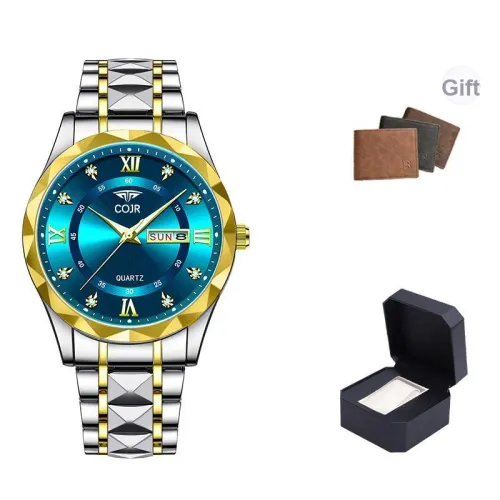 COJR Кварцевый механизм сплав ремешок мужские часы белый циферблат