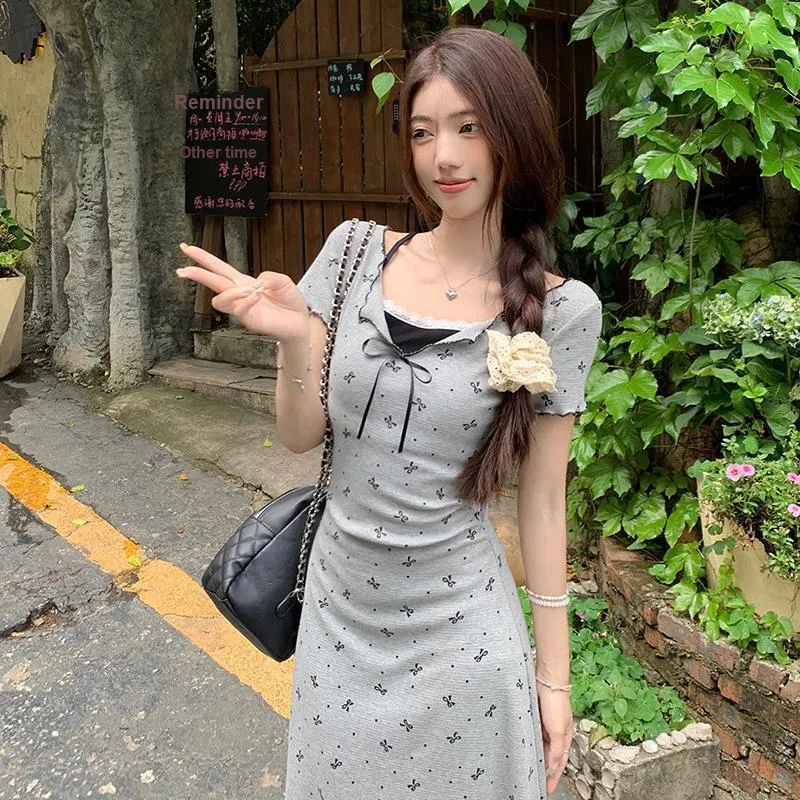 GUOZHEN Short Sleeved Dress Women's-7