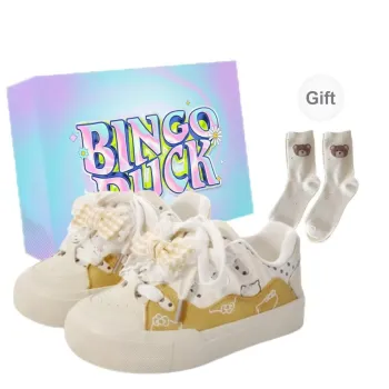 BINGO DUCK Slip Resistant Cushioning And Breathable Low Top Skateboard Shoes Women's