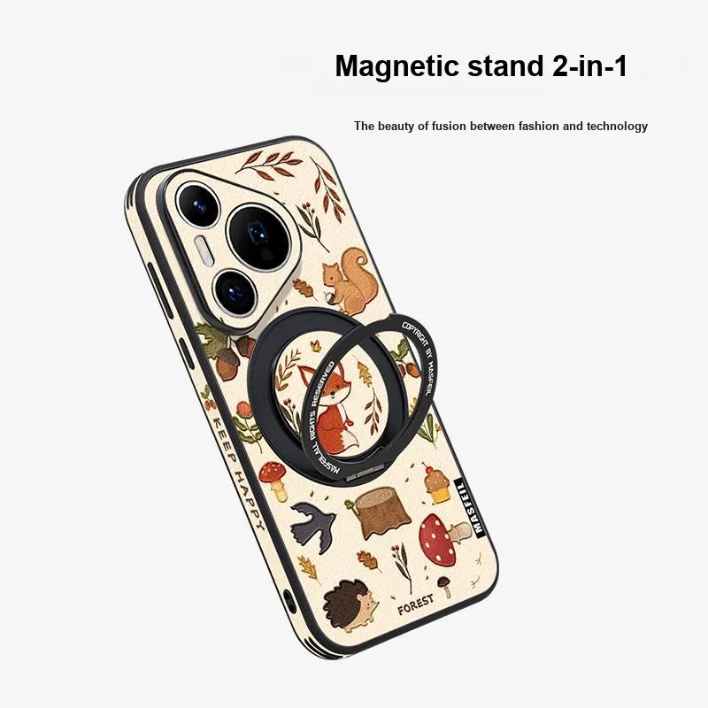 Marsfield Acrylic Material 360 Rotating Magnetic Stand Case 'Forest Tale' Phone Cases Compatibility Huawei P70/P70 Pro-3