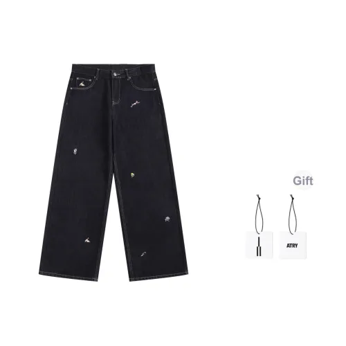 Atry Темно-синие унисекс джинсы