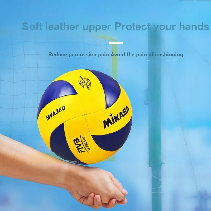 MIKASA PU Size 5 Volleyball Unisex Blue Yellow-8