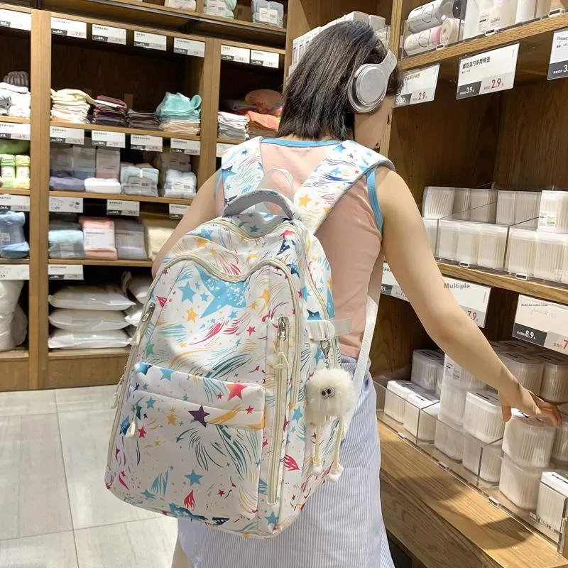 Venerable Brahma Nylon Backpack Regular Women's White/Black/Purple/Pink-2