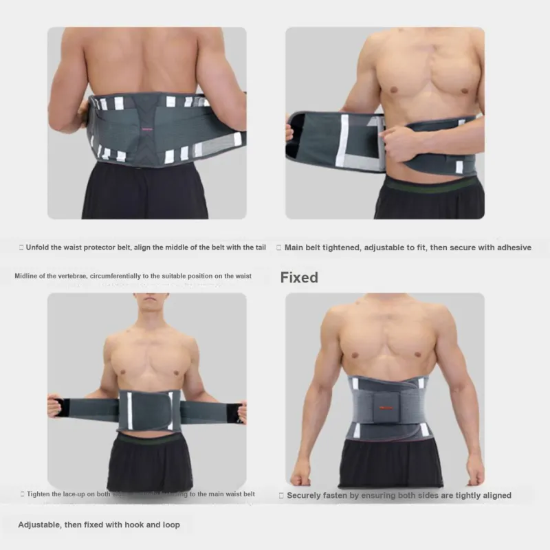 PROIRON Back Support Braces Basketball Running Fitness Breathable Warm Protective Gray Orange Elastane Polyester Unisex-3