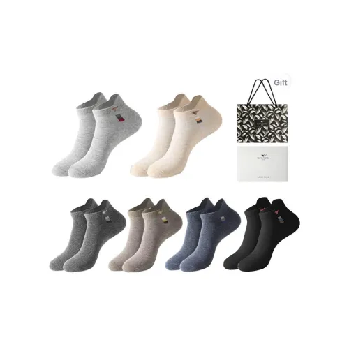 SEPTWOLVES No Show Носки Мужские 6 пар Набор в подарочной коробке + Сумка для покупок