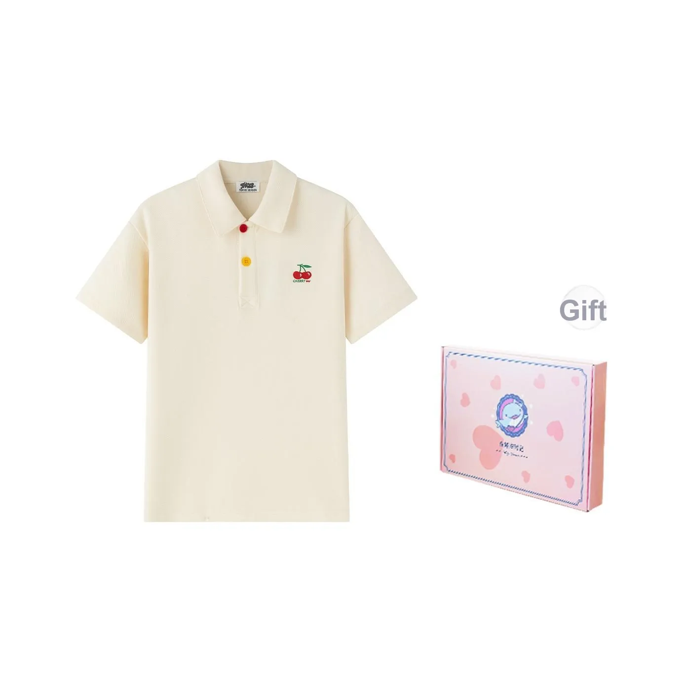 Tokyo Season Polo Shirts Women's Yellow Cherry Polo Shirt