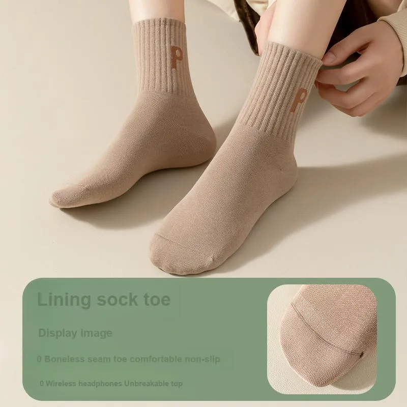 MIIOW Mid-Calf Socks Women's 5 Pack-4