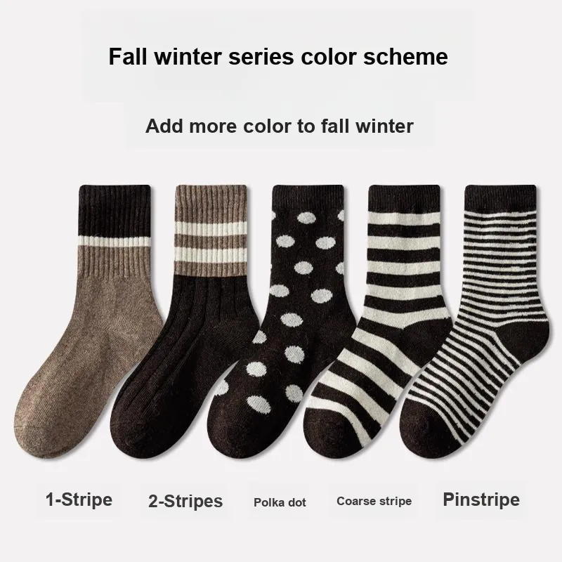 MIIOW Mid Calf Socks Women's 5 Pack-8